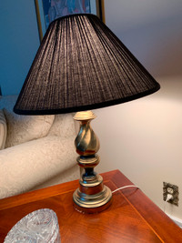 2 - High Quality Brass Table Lamps with Shades