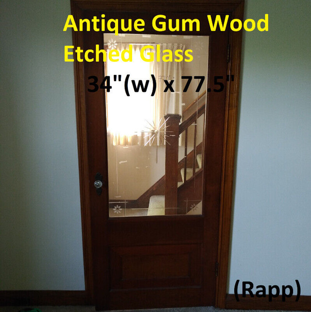 Antique Gum Wood Door Set of 4 - Half Lite, 1-Panel in Arts & Collectibles in Markham / York Region - Image 4