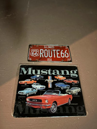 Mustang garage sign + route 66