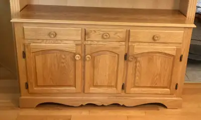 Solid wood oak buffet sideboard hutch, View more
