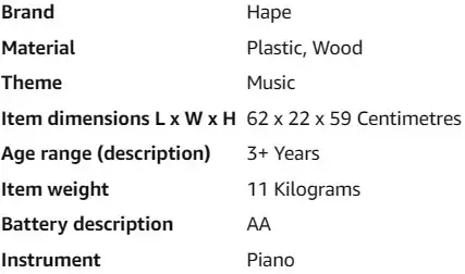 $99 - Hape Deluxe Grand Piano with stool for Kids in Pianos & Keyboards in Calgary - Image 3