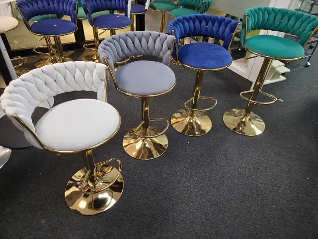 Gold Velvet Bar Stool  in Chairs & Recliners in Markham / York Region - Image 5