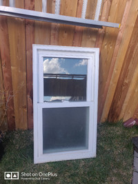 Used white double hung window