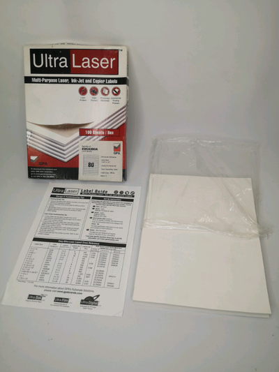 White Ultra Laser copier labels 1 3/4" x 1/2"  8000 labels, View more