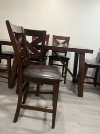 High Dinning Table with 6 chairs 