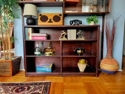Vintage Solid Rosewood Low-Profile Bookcase (Delivery Available), View more