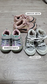 Girl toddler shoes/runners: size 6 & 7.5- All for $10