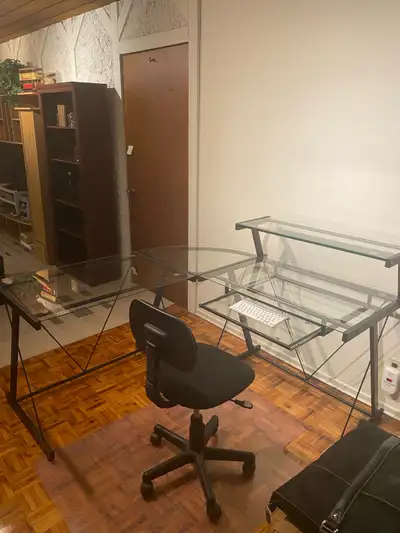 L Shaped Glass Computer Desk , View more