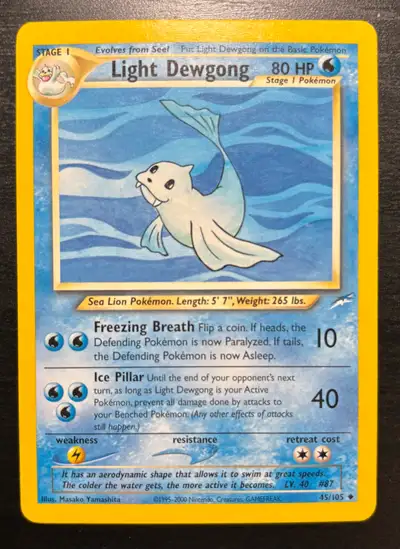 00 Pokemon Neo Destiny Light Dewgong #45/105, View more