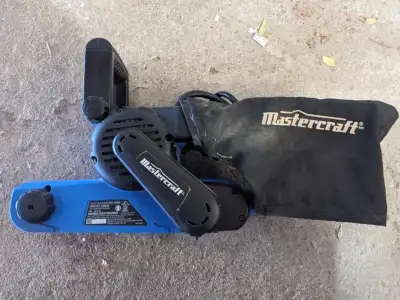 Mastercraft 6A Corded Belt Sander with Dust Bag, 3 x 21-in. $80, View more