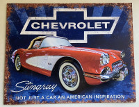  Chevrolet Corvette metal sign GM Chevy vintage car 