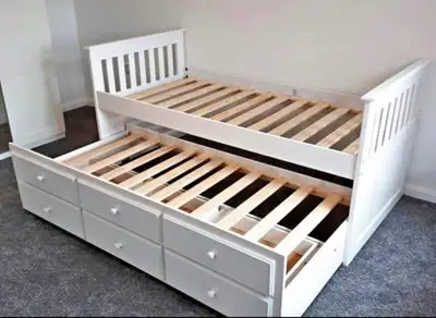White Twin over Single Kids and Adults With Drawers, View more