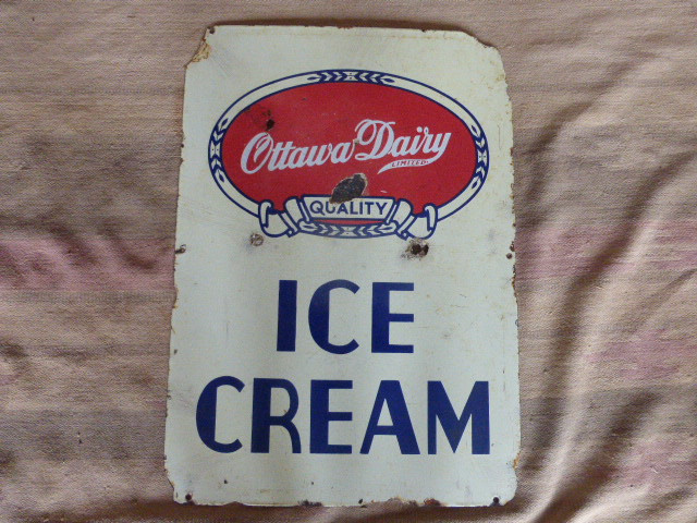 Ottawa Dairy Ice Cream Enamel Sign in Arts & Collectibles in Hamilton