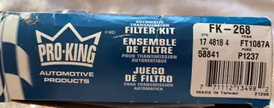 New-in-box Pro-King automatic transmission filter kit. Fits many Ford products, among others. Pick u...