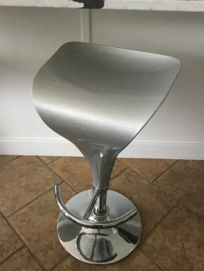 Chrome/Acrylic Contemporary Backless Armless Bar Stool, View more