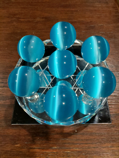 Crystal base cats eye sphere, View more