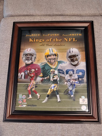 Favre, Jerry Rice and Emmitt Smith signed Picture w/COA 