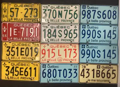 Plaques d’auto >> 15$ chacune 1 paire de plaque 1977 Dernière année LA BELLE PROVINCE NÉGOCIABLE POU...