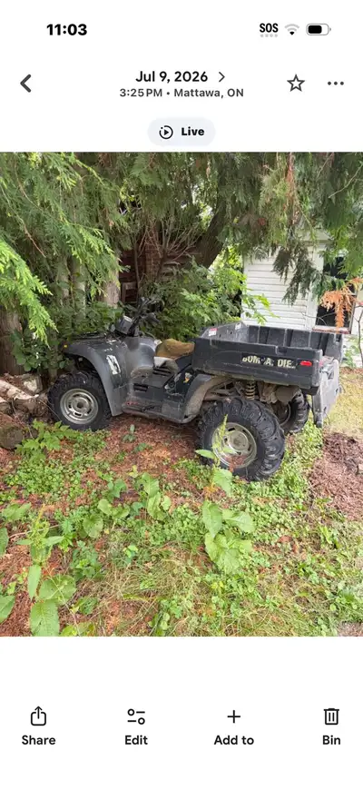 Never broke down part that needed fixing was choke cable needs seat covered foam is good never let m...