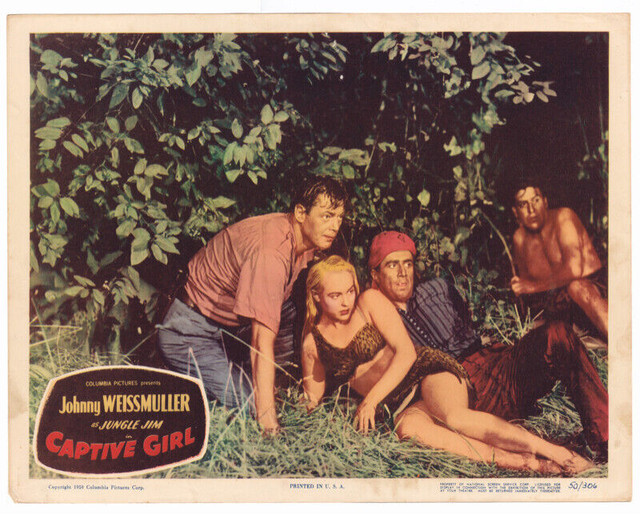 1950 Captive Girl Jungle Jim Johnny Weissmuller Movie Lobby Card in Arts & Collectibles in Bedford