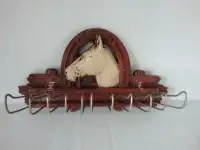 Vintage Horse Head Syroco Wood Wall Mounted Tie/Belt/Scarf Rack