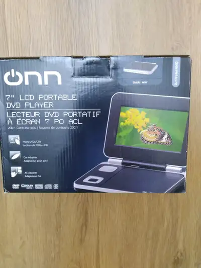 7" ONN PVS8370 Portable DVD Player – Brand New Never used, still in the box. Includes car adapter, w...