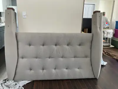 Bed set head board and frame  left grey, View more