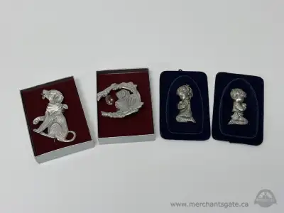 Set of Four Pewter Window and Wall Decor, View more