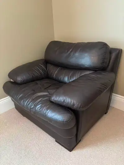 Dark Brown Leather Armchair, View more