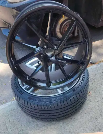 black wheel 5x112 Size 20x10.5 arrière avant 20x9.5 Offset 40 Center bore 66.6