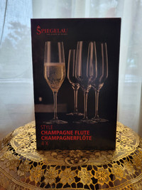 Brand New Spiegelau Style Champagne Glasses/Flutes - Set 4
