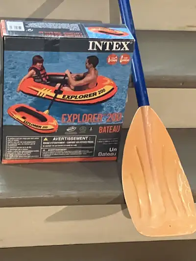 Explorer 200 inflatable boat and one oar, View more