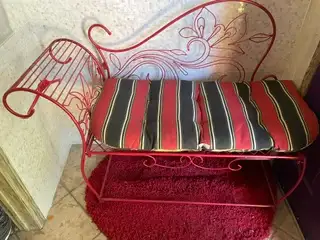 Sleigh bench with pillow.  Like new, View more
