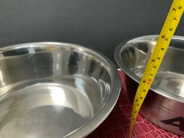 DOG BOWLS X2, L, 9INW X 4INH, STAINLESS STEEL, BONE APPITIT in Hobbies & Crafts in Kitchener / Waterloo - Image 5