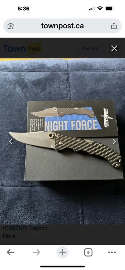 Cold Steel Nightforce Carbon Fiber. BNIB. , View more