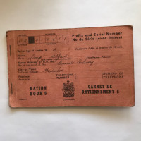 WW2 Ration Book 5 Canada Child $10