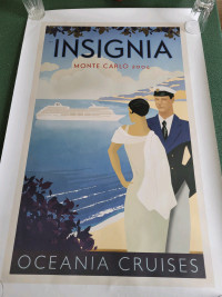 Art Deco Style Oceania Cruise Line poster - Advertising