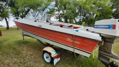 70 hp evinrude motor, previous owner replaced flooring, 3 good seats with additional seating. Comes...