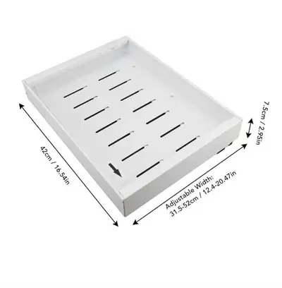 1pc-Adjustable Width Cabinet Pull Out Shelf, Carbon Steel Slide, View more