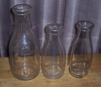 3 Welland Ontario antique milk bottles pint & quart