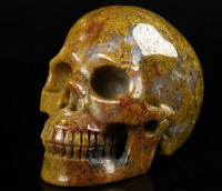 Huge 5.1" Ocean Agate Crystal Skull! Hand carved, realistic.