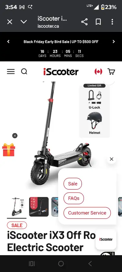 Get ready to roll with the iScooter iX3 Off Road Electric Scooter! This scooter is designed for adve...