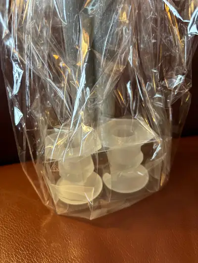 Gift Set - Silver Candles with Frosted Holders, View more
