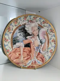 Marie Antoinette hand painted plate,  designer Oleg Cassini