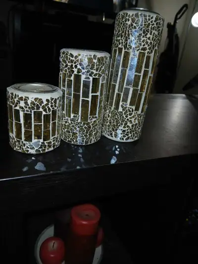 3 tealight holder set 3 angel ring Globe with stars/saying.... "Good friends are like Stars you don'...