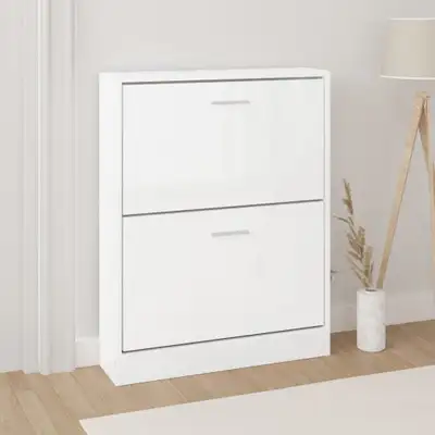 White wood Shoe Cabinet High Gloss , View more