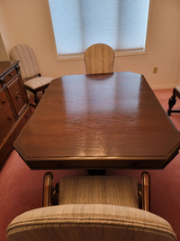 1920s solid walnut dining room set