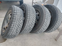 A set of winter tires with rims