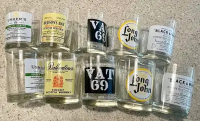 Vintage whiskey glasses set of 10 Long John Hudsons Bay Ushers, View more