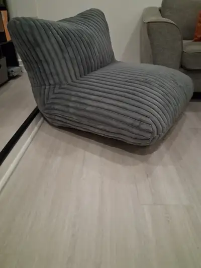 2 Grey Lounge Chairs – $40 Each or $70 for Both, View more